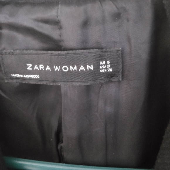 ZARA 75% wool black coat double breasted - Picture 2 of 13